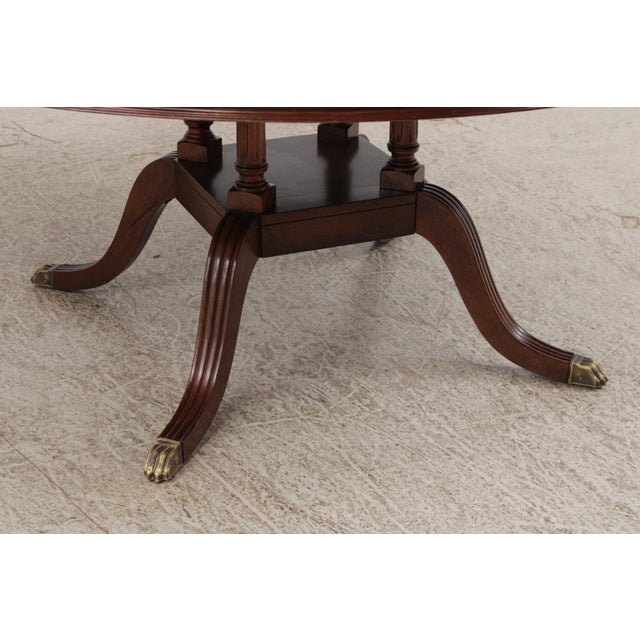 Round Large Banded Mahogany Inlaid Dining Table For Sale - Image 4 of 18