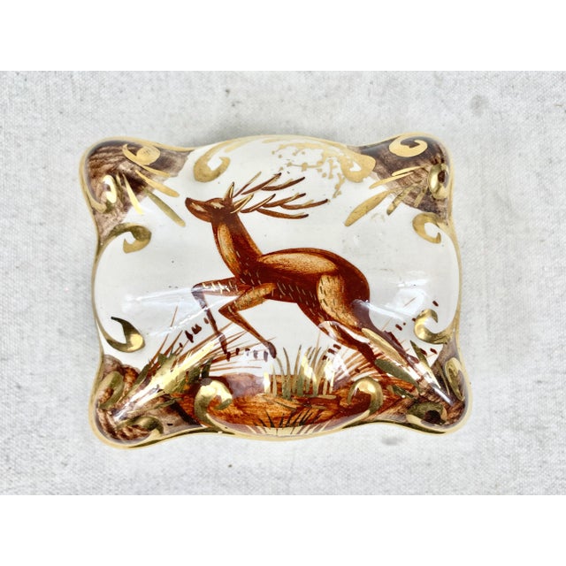 Art Nouveau Vintage Belgian Ceramic Deer Box For Sale - Image 3 of 13
