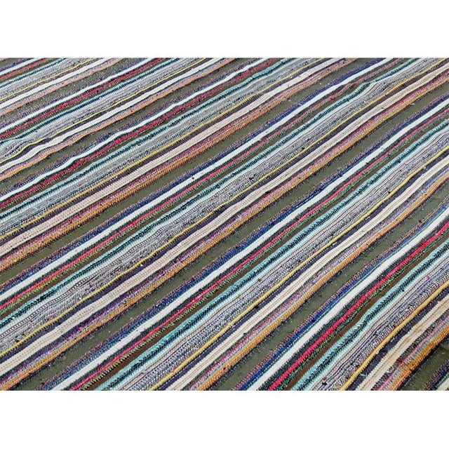 1980s Vintage Handwoven Scandinavian Style Kilim Area Rug - 8′6″ × 12'3″ For Sale - Image 4 of 8