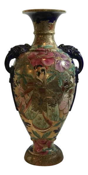 19th Century Satsuma Hand Painted Vase