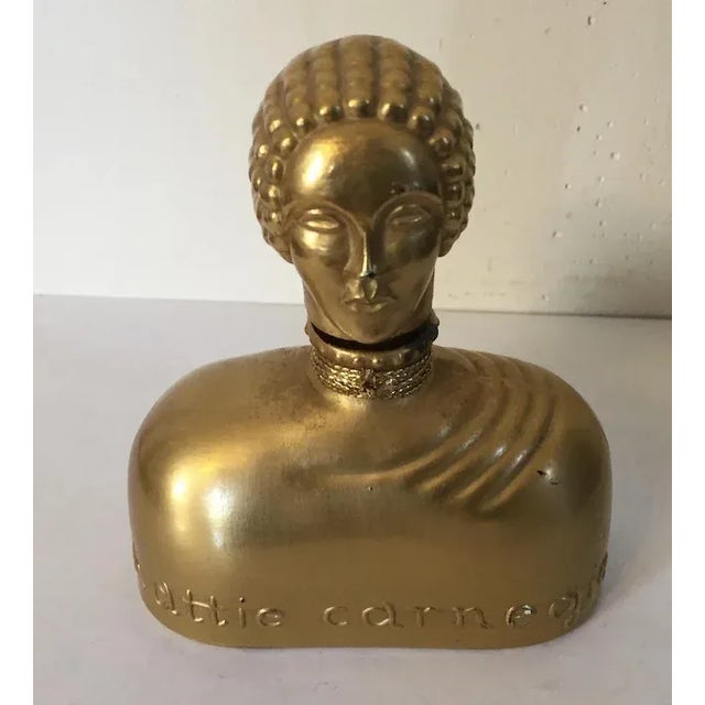 1930s Hattie Carnegie Art Deco Figural Glass Perfume Bottle with Gold Finish For Sale - Image 5 of 8