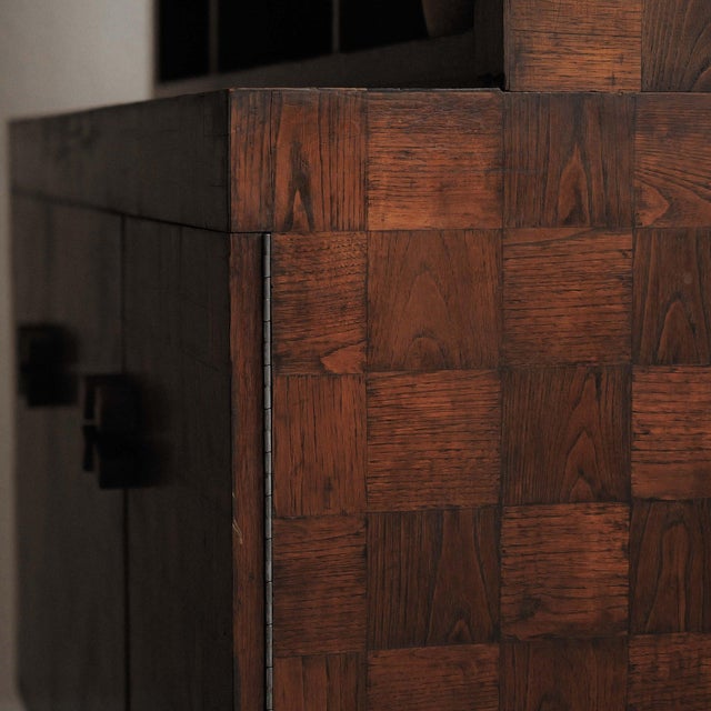 French Art Deco Oak Marquetry Cabinet, 1930 For Sale - Image 9 of 18