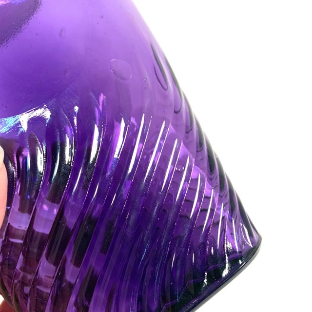 Circa 1900 Amethyst Swirl Glass Whiskey Flask Bottle For Sale In Louisville - Image 6 of 12