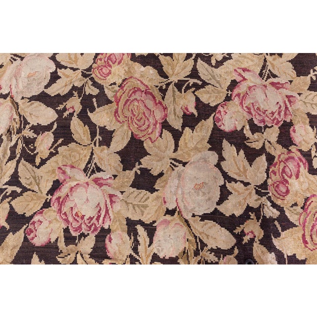 19th Century Russian Bessarabian Floral Handmade Wool Rug For Sale - Image 4 of 9