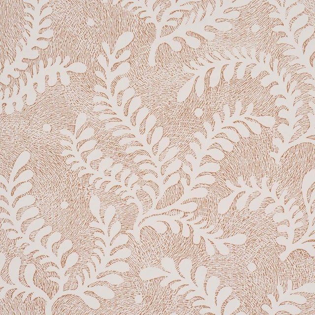 Traditional Sample - Schumacher Etched Fern Wallcovering In Brown For Sale - Image 3 of 6