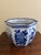 Early 21st Century Blue & White Chinoiserie Porcelain Planter With Scalloped Form For Sale - Image 5 of 8