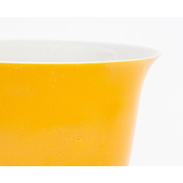 Chinese Yellow Glazed Porcelain Tea Bowls, 4 For Sale - Image 4 of 8