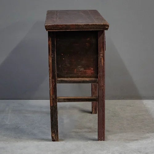 Antique Chinese Early 1900s Old Red Lacquer Altar Table For Sale - Image 4 of 8