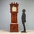 Mahogany and mahogany feather longcase clock attributed to the Jas Wharrie Otley manufacture, dating to mid-19th century...