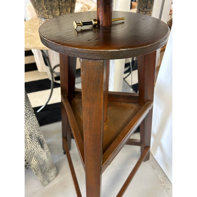 Antique Oak Adjustable Sculptors Pedestal Stand For Sale - Image 4 of 6