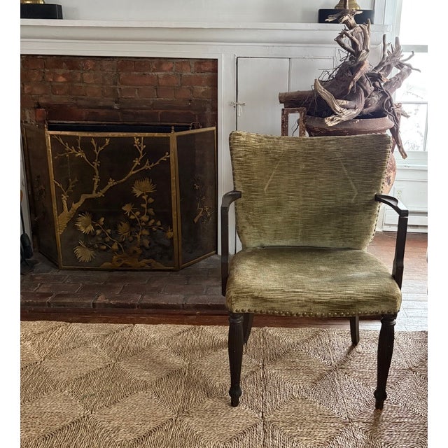 Mid Century Arm Chair With Nail Heads For Sale - Image 11 of 13