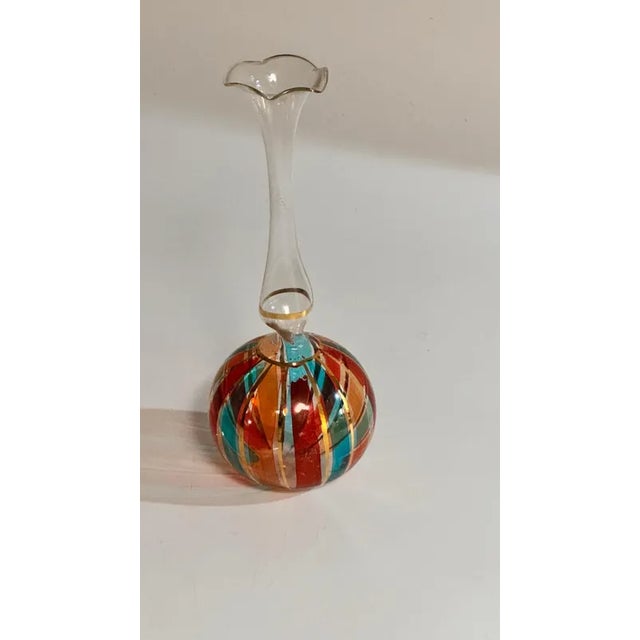 Venetian 24 Karat Gold Hand-Painted Vase by Venini, Italy, 1960s For Sale - Image 6 of 7