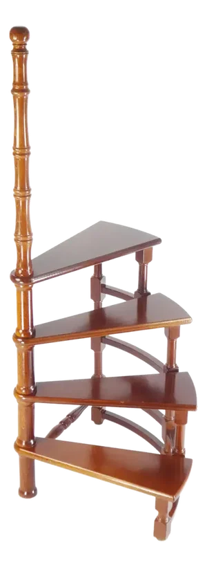 Large Mid-Century Victorian Style Spiral Bookcase Ladder in Oak