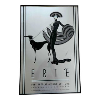 Erte Symphony in Black Framed Art Print 1980 For Sale