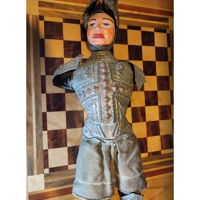 Rococo 19th Century Wood & Brass Marionette of Saint Joan of Arc For Sale - Image 3 of 14