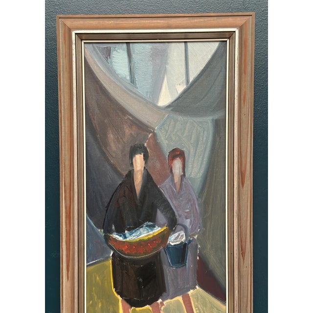 Erik Lo, Figures, 1950s, Oil on Canvas, Framed For Sale - Image 6 of 17