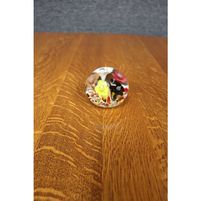 Multicolor Floral Art Glass Paperweight For Sale In Philadelphia - Image 6 of 6