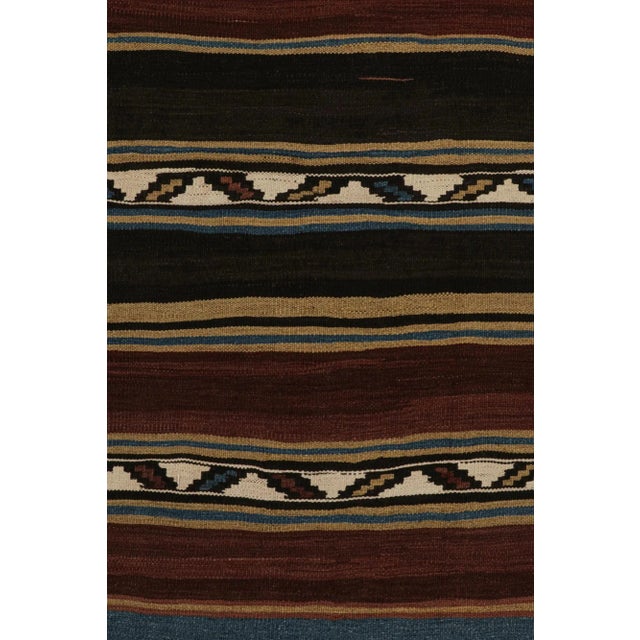 Tribal 1950s Vintage Shahsavan Persian Kilim in Beige, Brown & Blue by Rug & Kilim For Sale - Image 3 of 8