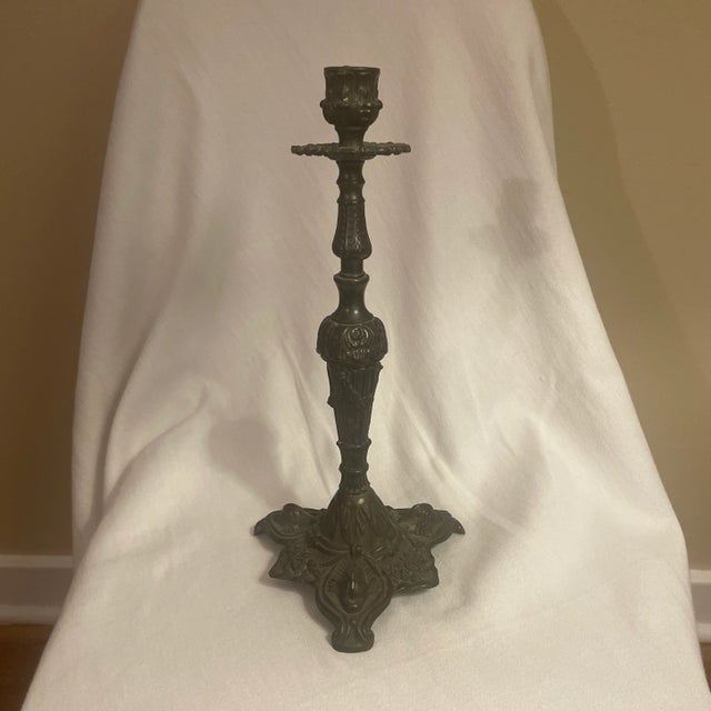 Early 20th Century Antique Metal Candle Holder For Sale - Image 5 of 5