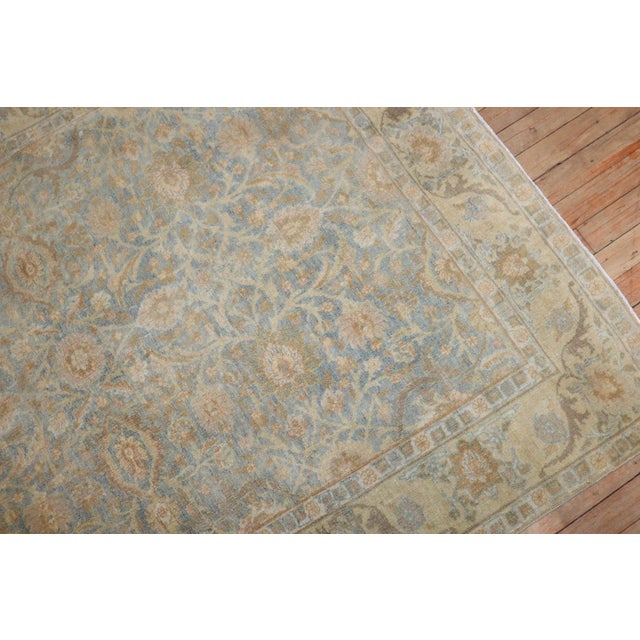 Zabihi Collection Light Blue Antique Persian Tabriz Carpet - 4'5" x 6' For Sale - Image 11 of 11