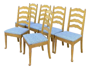 2000s Pennsylvania House Farmhouse Maple Ladder Back Dining Chairs - Set of 6