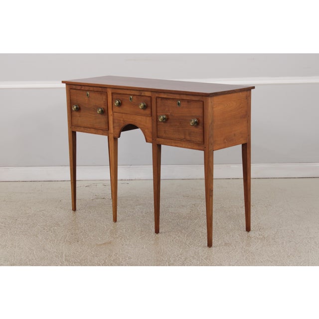 Traditional Bench Made Walnut 3 Drawer Huntboard Sideboard For Sale - Image 3 of 14
