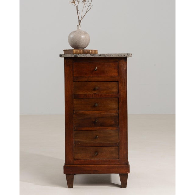 Wood 19th Century France Brown Wood Chests of Drawers For Sale - Image 7 of 11