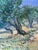 Textile Plein Air Post Impressionism Landscape Olive Trees Signed Painting For Sale - Image 7 of 12