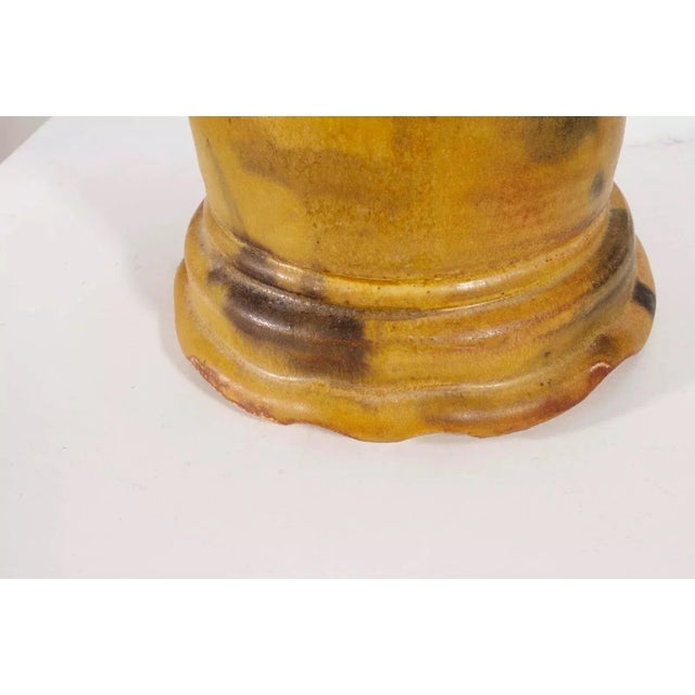 John Glick Modernist Stoneware Glazed Ceramic Rare Yellow Vase Signed For Sale - Image 10 of 11