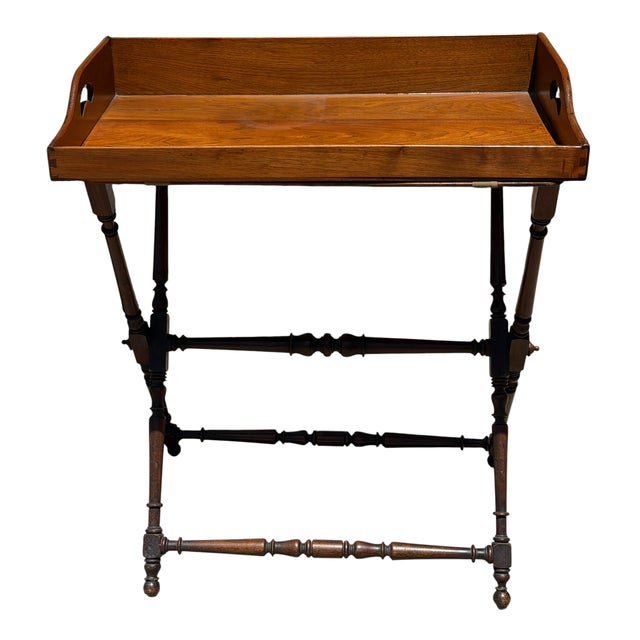 Antique English Butlers Tray Table For Sale - Image 4 of 4