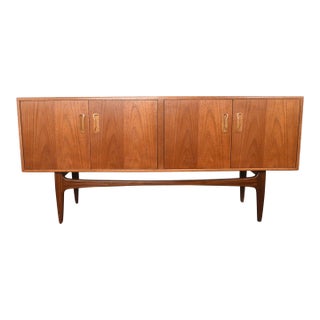 Mid 20th Century G Plan Fresco Low Teak Four Door Credenza, Attributed For Sale