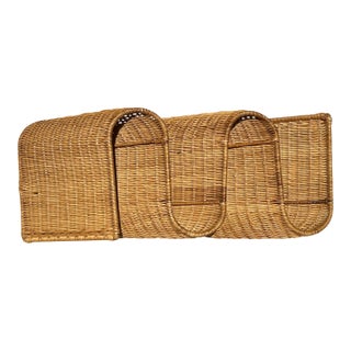 Vintage Woven Rattan Wall Sculpture For Sale