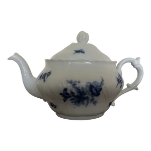 1920s Vintage Ginori Rose Blue Tea Pot