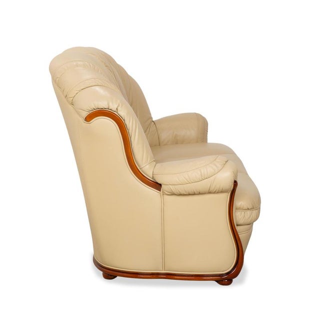 Three-Seater Sofa in Leather and Wood from Nieri For Sale - Image 13 of 16