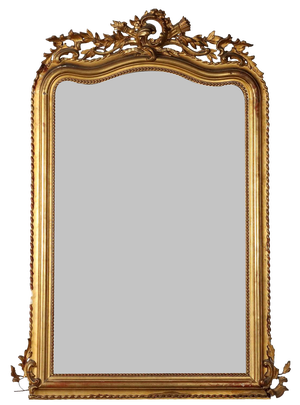 Antique Eclectic Mirror in Gilded Wood