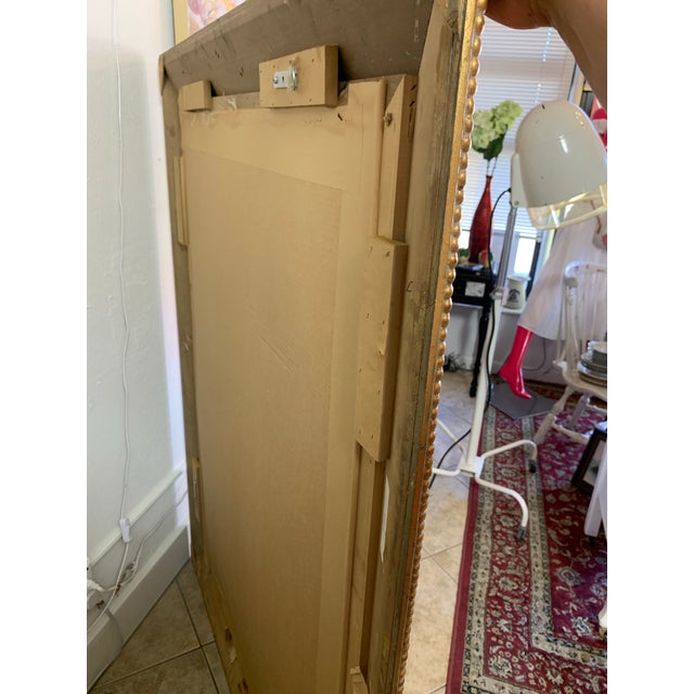 Glass Vintage Hollywood Regency Gold Gilt Full-Length Wall Mirror For Sale - Image 7 of 8