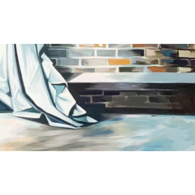 Textile 1970s Large Lowell Nesbitt Oil on Canvas - Unstretched (rolled) For Sale - Image 7 of 7