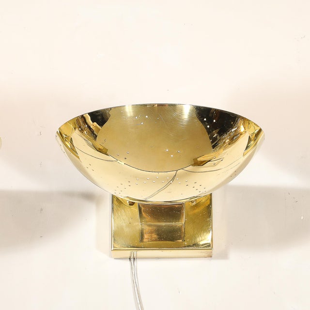 Set of Four Mid-Century Modernist Polished Brass Sconces by Paavo Tynell For Sale - Image 18 of 18