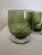 Glass Vintage Mid-Century Modern Olive Green Lowball & Shot Glasses-A Set For Sale - Image 7 of 8
