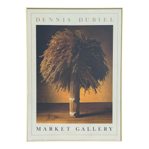Vintage Dennis Dubiel 1982 Original Art Print “Market Gallery” W/ Custom Gold-Toned Frame
