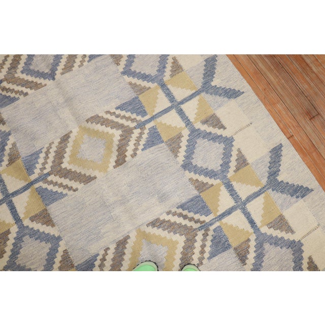 Mid 20th Century Mid 20th Century Abstract Swedish Kilim - 5'2" x 7'10" For Sale - Image 5 of 9