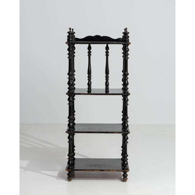 Wood 19th Century French Black Patinated Napoleon III Etagere France 1th Century For Sale - Image 7 of 14