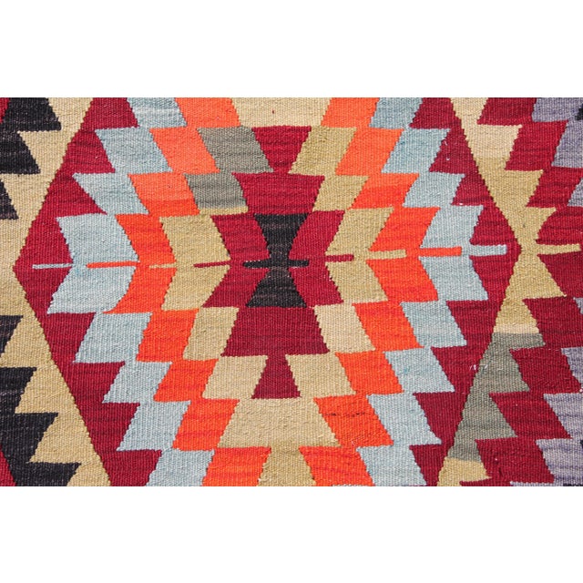 1960's Handmade Turkish Kilim Rug - 79" X 126" For Sale - Image 10 of 11