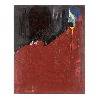 Red and Black Abstract Expressionist - Tribute to Jose Guerrero by Ricardo De Silva For Sale