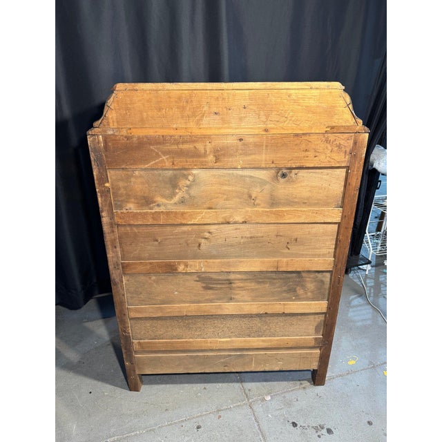 Art Deco Waterfall Style Inlaid Chest of Drawers – 1930s–1940s For Sale - Image 10 of 12