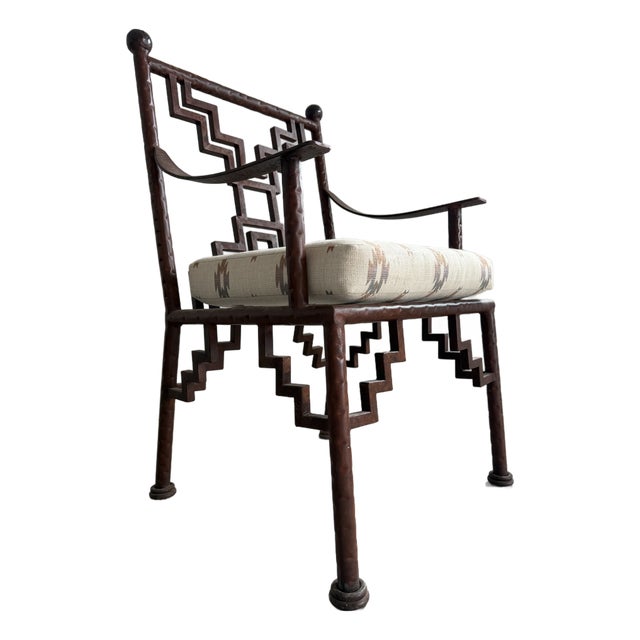 Industrial Steel Ziggurat Lounge Armchair / Lounge Chair, Artisan Made, Welded For Sale