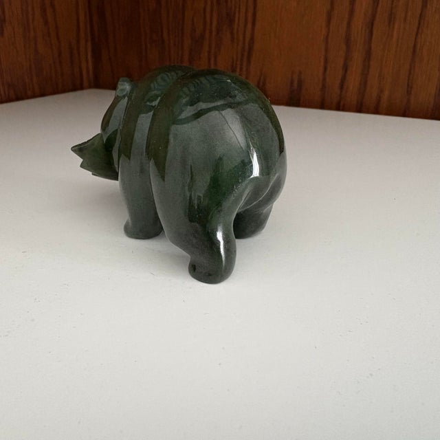Nephrite Jade Inuit Bear Sculpture For Sale In Raleigh - Image 6 of 8
