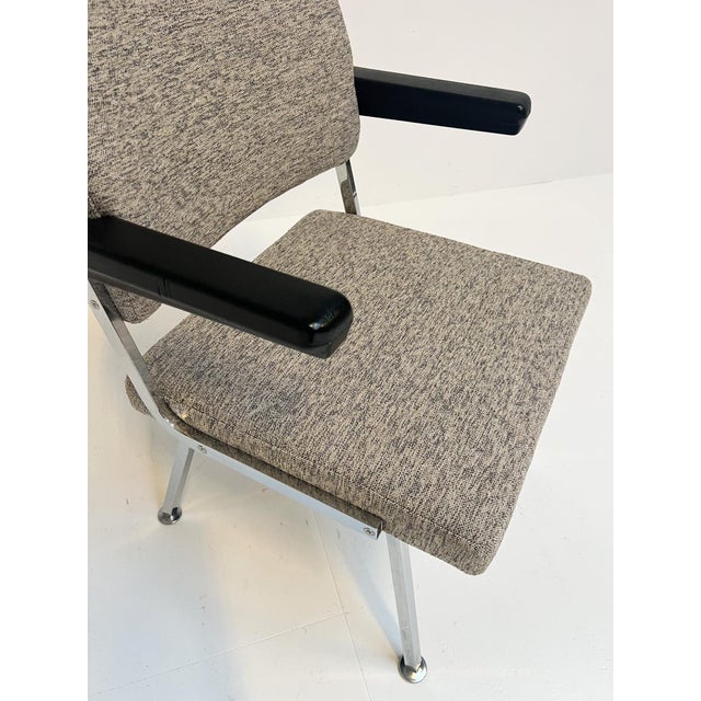 Vintage Gray Upholstered Armchair by Gispen, 1960s For Sale - Image 13 of 15