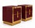 Burgundy Glass Bedside Cabinets with Brass Handles from Justfurnituress SRL, Set of 2 For Sale - Image 6 of 11