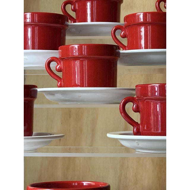1970s Mid-Century Dutch Ceramic Espresso Cups and Saucers from Huizen Holland, 1970s, Set of 16 For Sale - Image 5 of 13